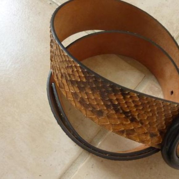 [[[MICHAEL KORS]]] Ladies' Python Belt, Brown (L) - Picture 8 of 8